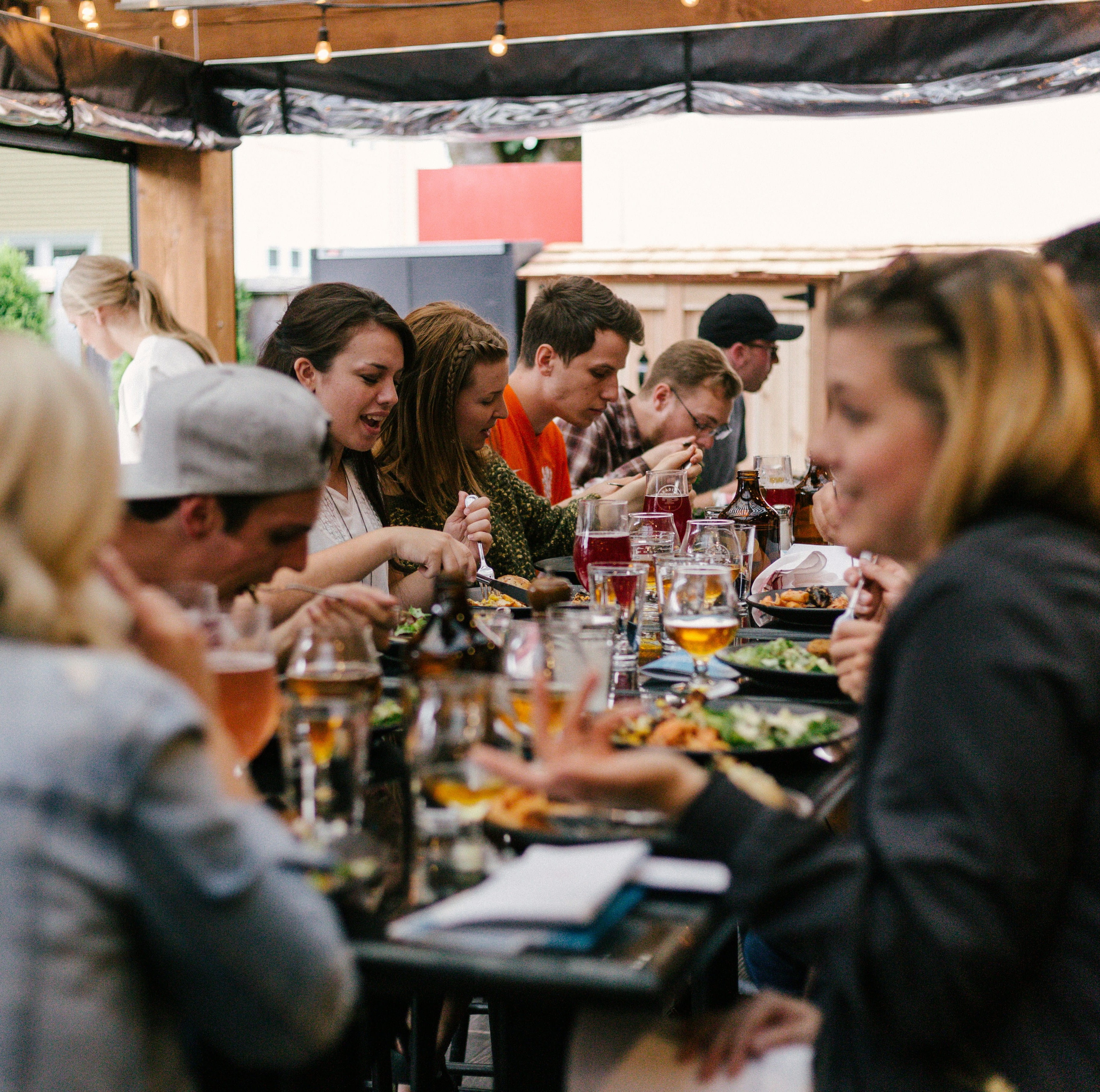 People chatting without phones